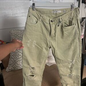 Zara Basic Vintage Denim in Light Green